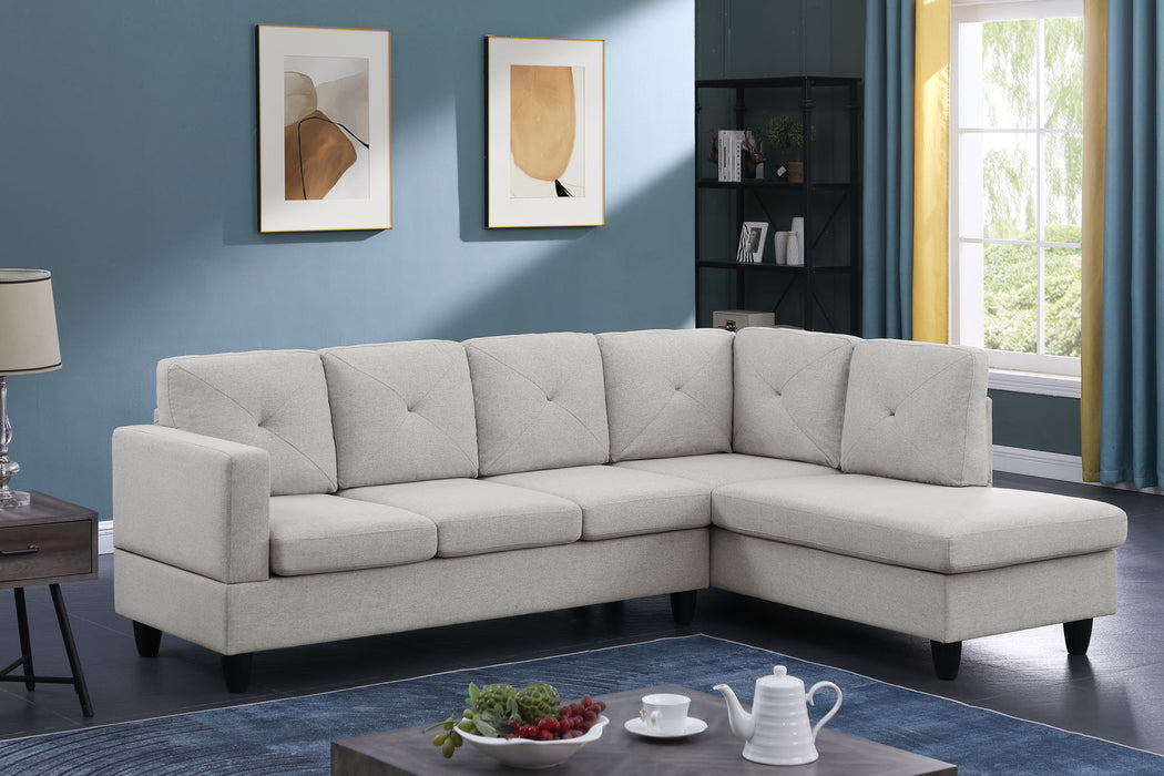 Santiago - Linen Sectional Sofa With Right Facing Chaise