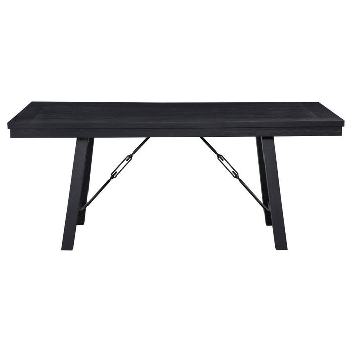 Newport - Rectangular Wood Trestle Dining Table - Black