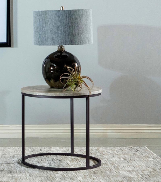 Grey Faux Marble - End Table