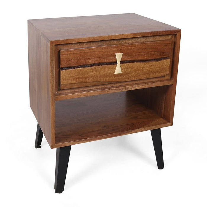 Asther Bedside Table - Natural Brown