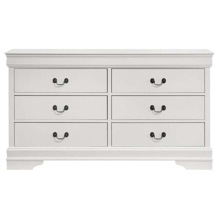 Louis Philippe - 6 Drawers Dresser - White