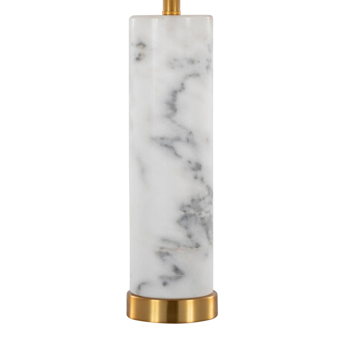 Marabella - Contemporary Marble Table Lamp (Set of 2) - Brass / White