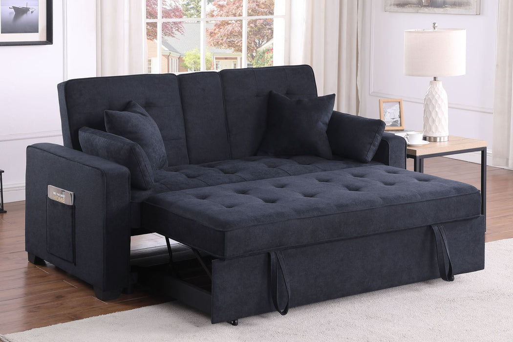 Cody II - 69.5"W Woven Fabric Convertible Sleeper Loveseat with Cup Holder