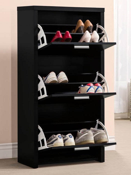 3-drawer Shoe Cabinet Black