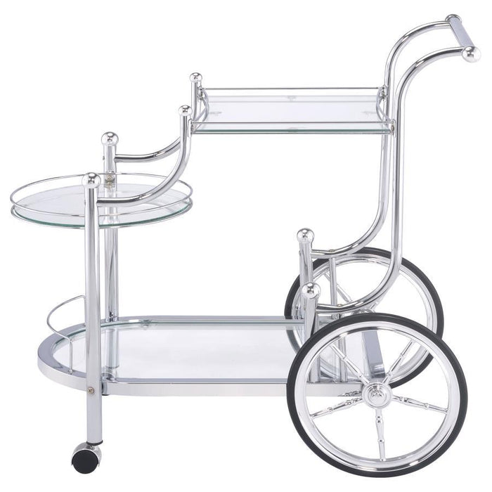 Rec Room: Serving Carts - 3-tier Serving Cart Chrome And Clear