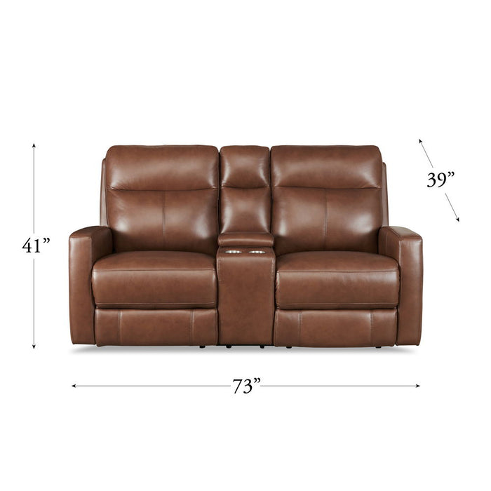 Vienna - Power Headrest Zero Gravity Reclining Loveseat With Console - Brown