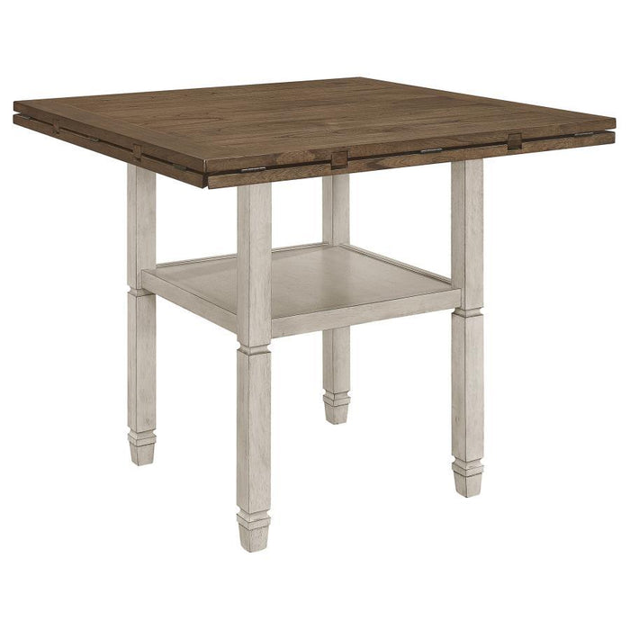 Sarasota Collection - Sarasota Counter Height Table With Shelf Storage Nutmeg And Rustic Cream