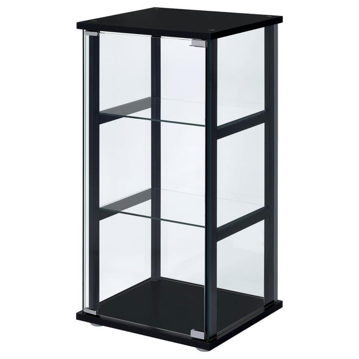 3-shelf Glass Curio Cabinet Black And Clear