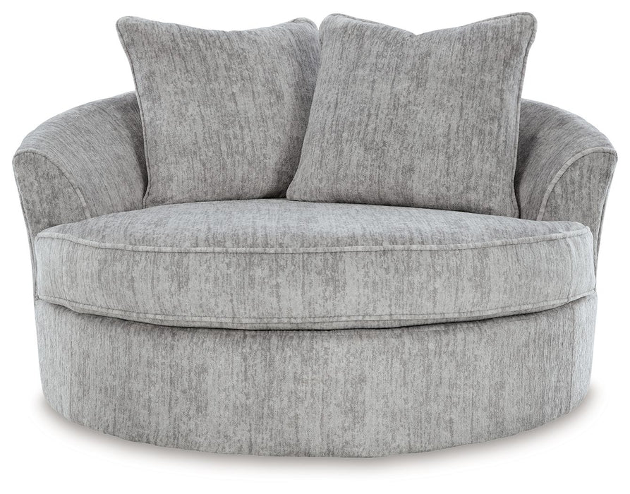 Pembrey - Pewter - Oversized Swivel Accent Chair