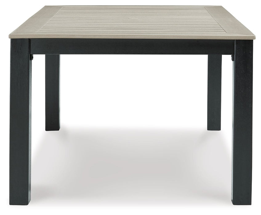 Mount Valley - Black / Driftwood - Rect Dining Table W/Umb Opt