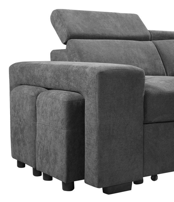 Henrik - Sleeper Sectional Sofa With Storage Ottoman And 2 Stools