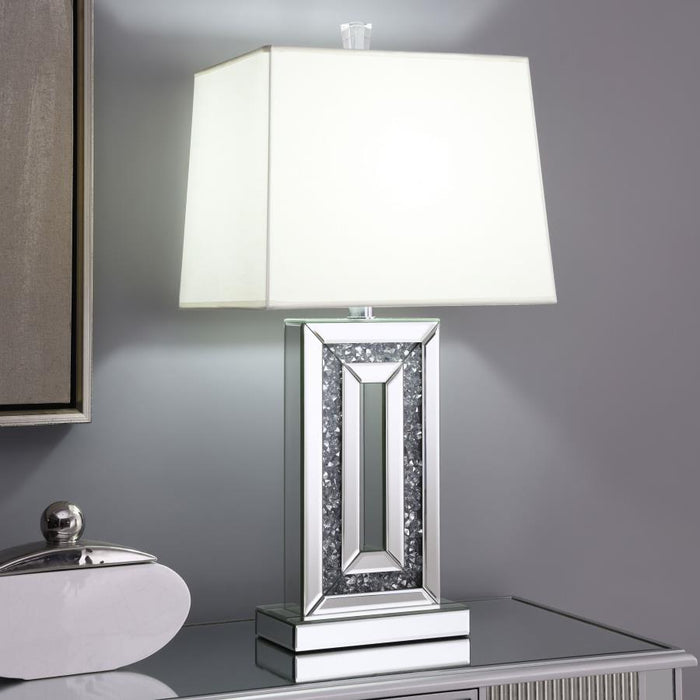 Ayelet - Table Lamp With Square Shade - White And Mirror