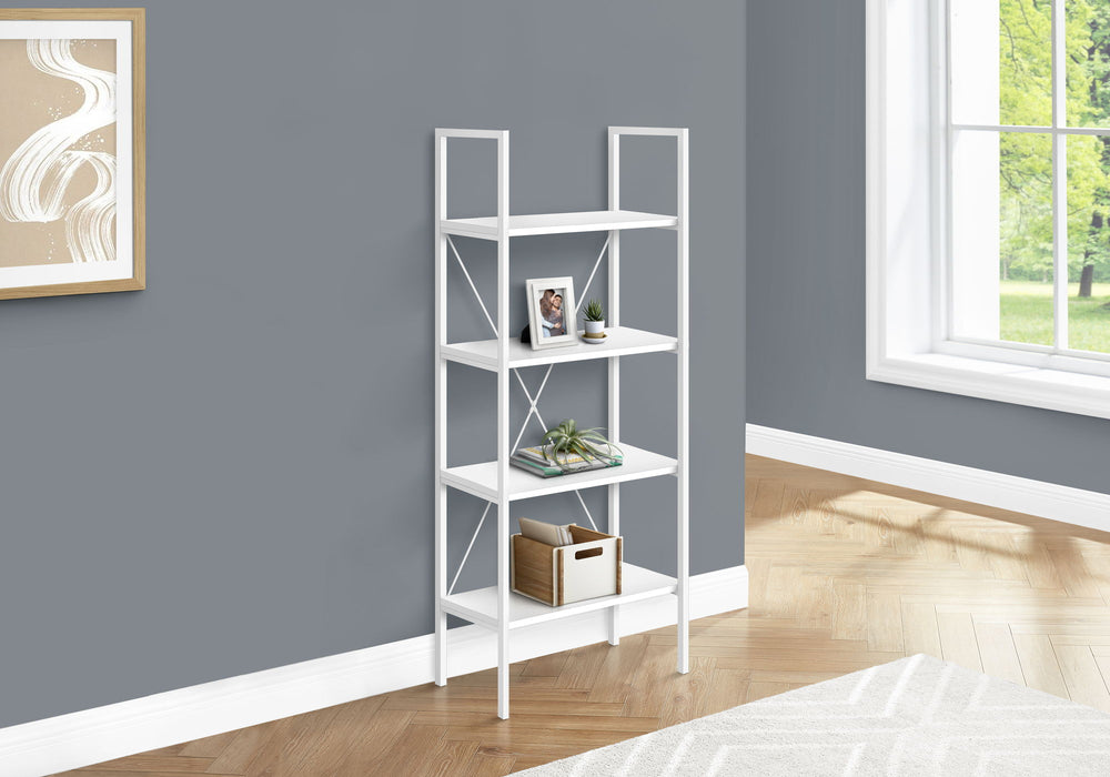 Bookshelf, Bookcase, 4 Tier, Office, Bedroom, Contemporary, Modern - White