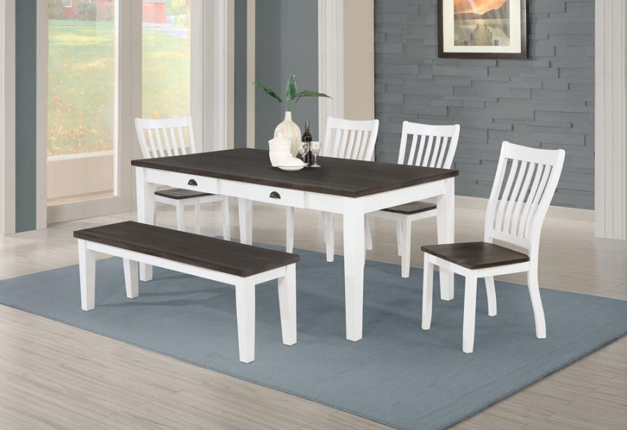 Kingman Collection - Kingman 4-drawer Dining Table Espresso And White