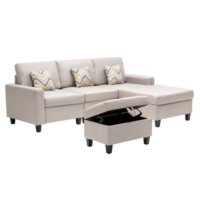 Nolan - 4 Piece Reversible Sectional Sofa Chaise With Interchangeable Legs