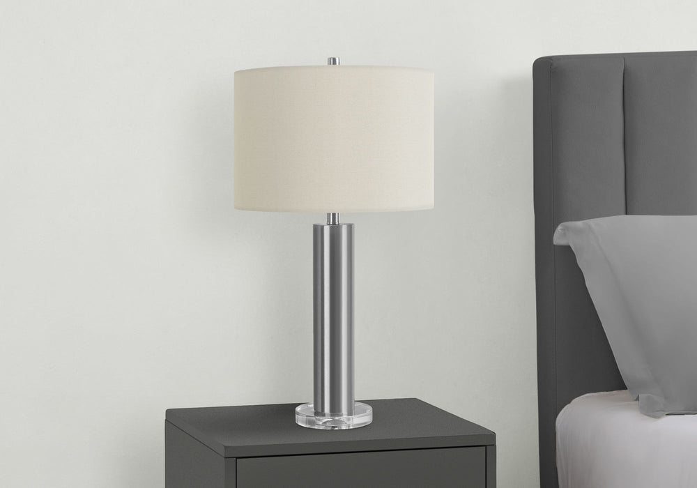 Lighting, Table Lamp, Nickel Metal, Contemporary - Silver