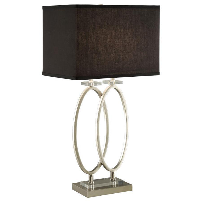 Black - Rectangular Shade Table Lamp Black And Brushed Nickel