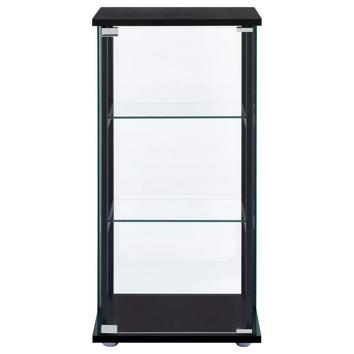 3-shelf Glass Curio Cabinet Black And Clear