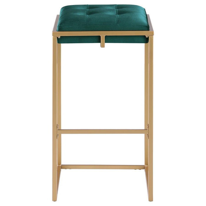 Nadia - Upholstered Backless Bar Stool (Set of 2) - Hunter Green