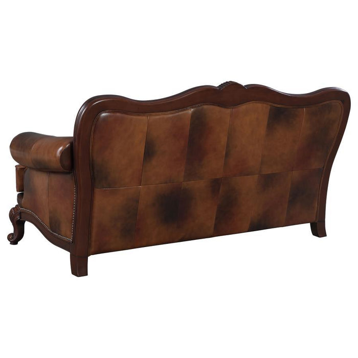 Victoria Collection - Tri-tone - Victoria Rolled Arm Sofa Tri-tone And Warm Brown