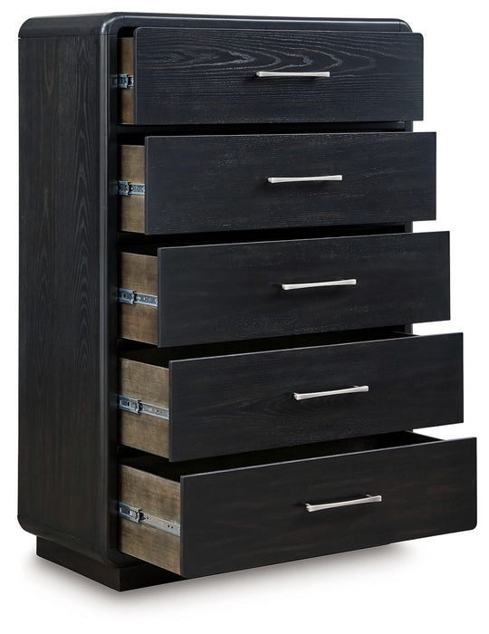 Rowanbeck - Black - Five Drawer Chest