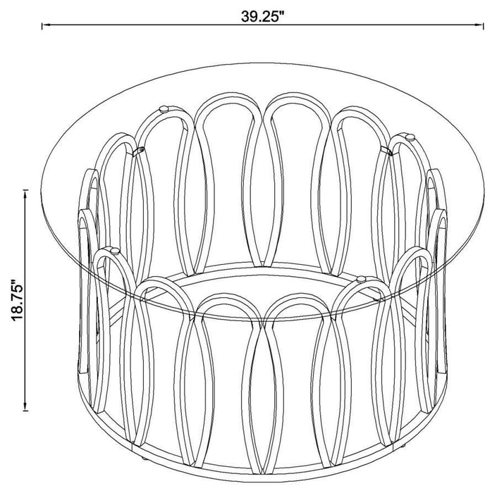 Round Coffee Table Chocolate Chrome And Clear