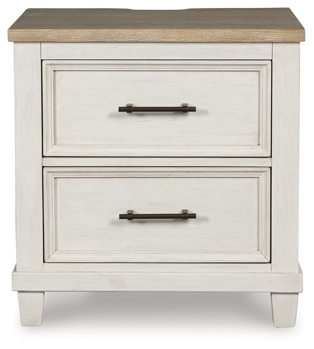 Shaybrock - Antique White / Brown - Two Drawer Night Stand