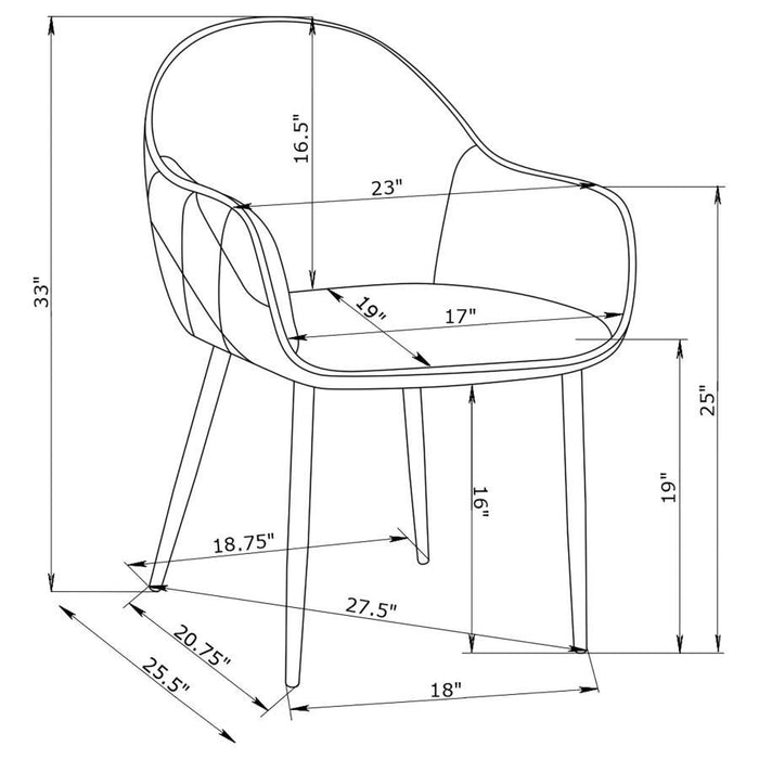 Emma - Upholstered Dining Arm Chair (Set of 2)