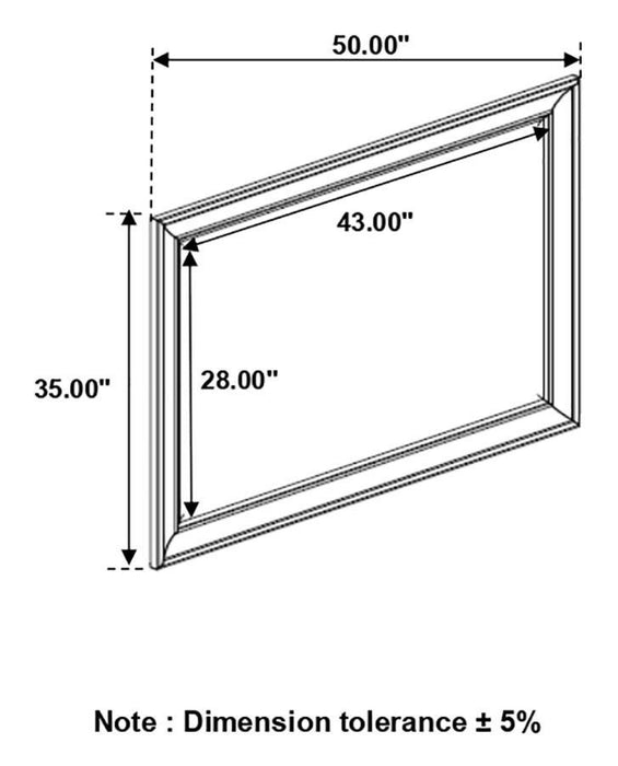 Alderwood Rectangle Dresser Mirror French Grey