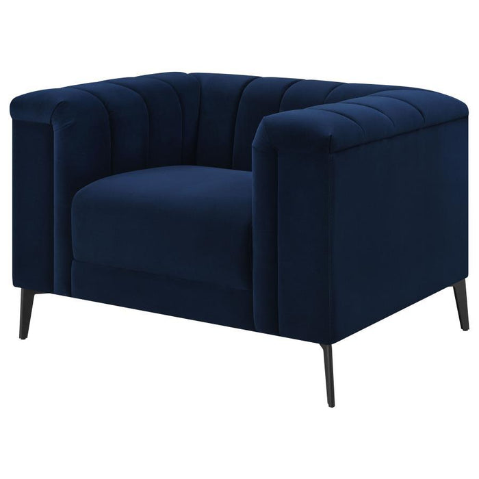 Blue - Chalet Tuxedo Arm Chair Blue