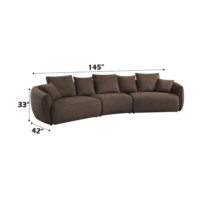 Bash - Sofa With 7 Pillows - Dark Brown