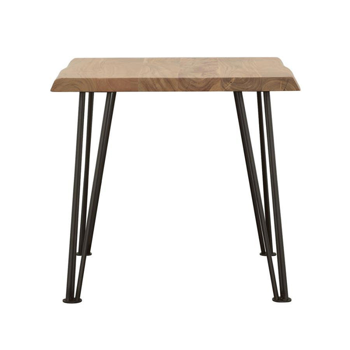 Zander - End Table With Hairpin Leg - Natural And Matte Black