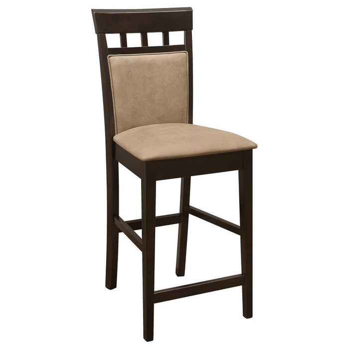 Gabriel Collection - Tan - Upholstered Counter Height Stools Cappuccino And Tan (Set of 2)