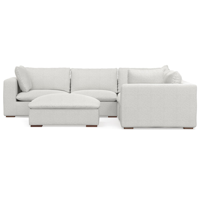 Jasmine - Corner Sectional Sofa and Ottoman - Cloud Gray