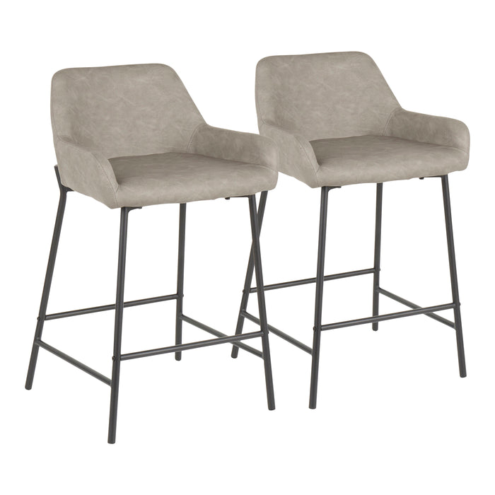 Daniella - Industrial Fixed Height Counter Stool (Set of 2)