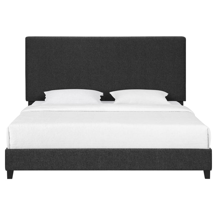 King Size Upholstered Platform Bed - Charcoal Gray