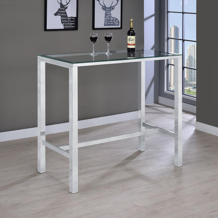 Bar Table With Glass Top Chrome