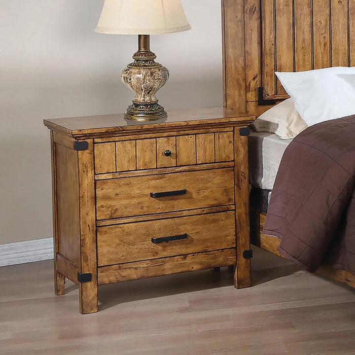 Brenner Collection - Brenner 3-drawer Night Stand Rustic Honey