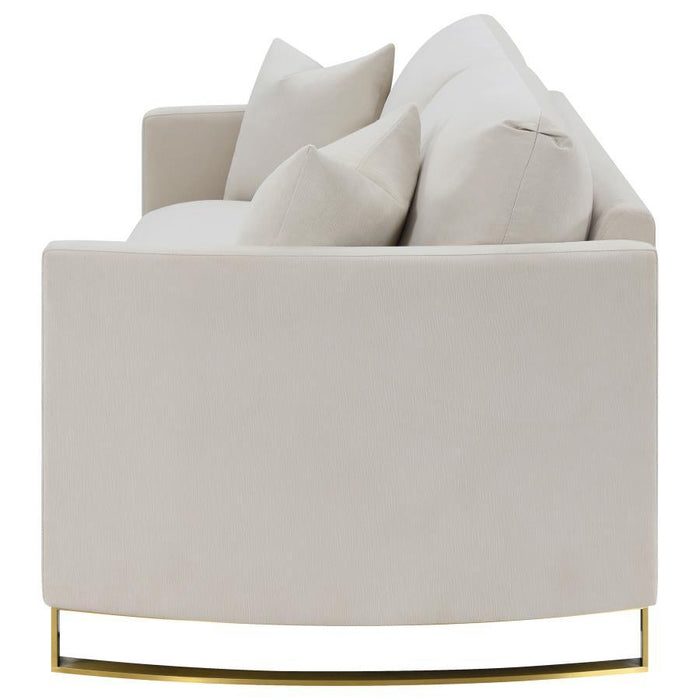 Beige - Corliss Upholstered Arched Arms Sofa Beige