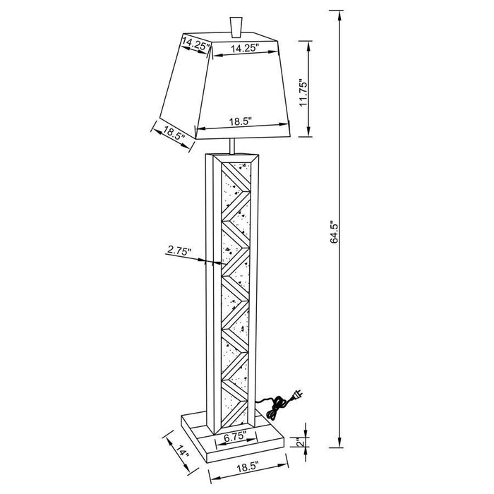 White - Geometric Base Floor Lamp Silver