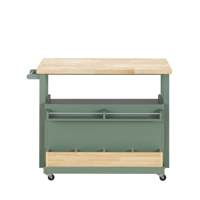 Harper - Kitchen Cart - Natural & Green