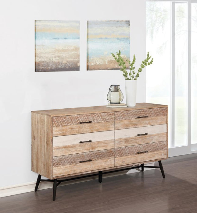 Marlow Collection - Marlow 6-drawer Dresser Rough Sawn Multi