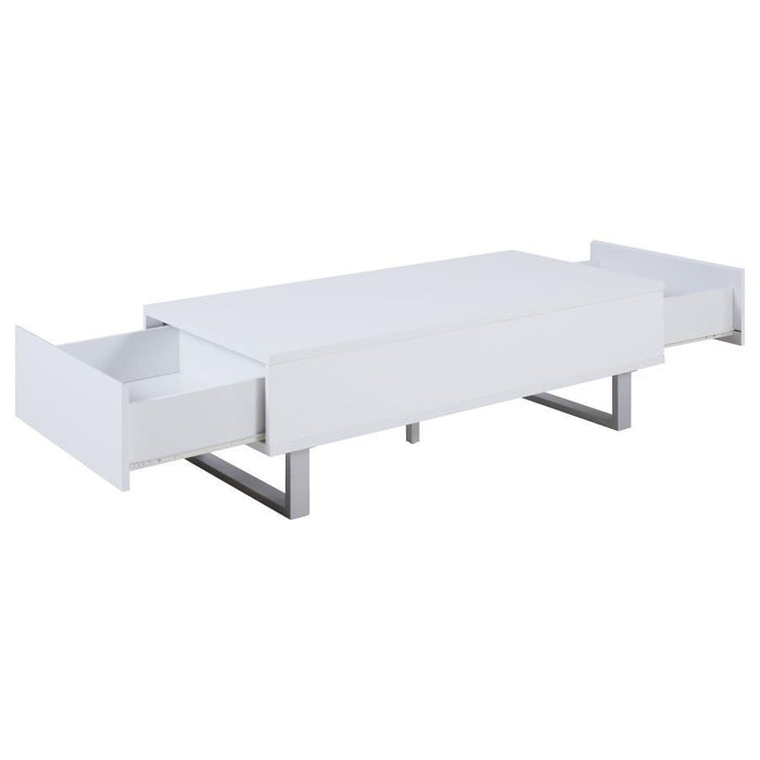 2-drawer Coffee Table High Glossy White