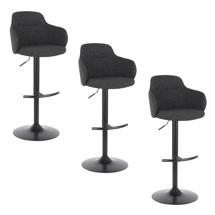 Boyne - Contemporary Adjustable Barstool With Swivel With Rounded T Footrest (Set of 2)