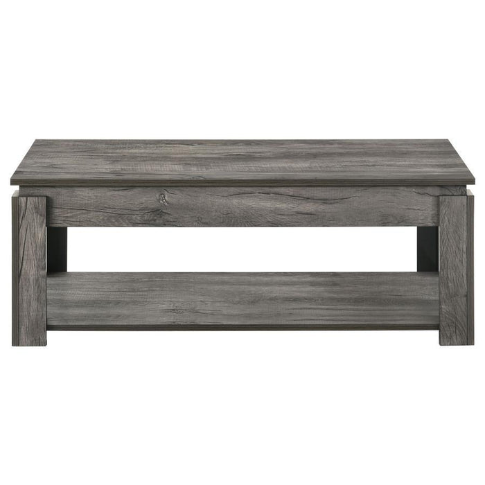 Donal - 3 Piece Occasional Set With Open Shelves - Weathered Gray