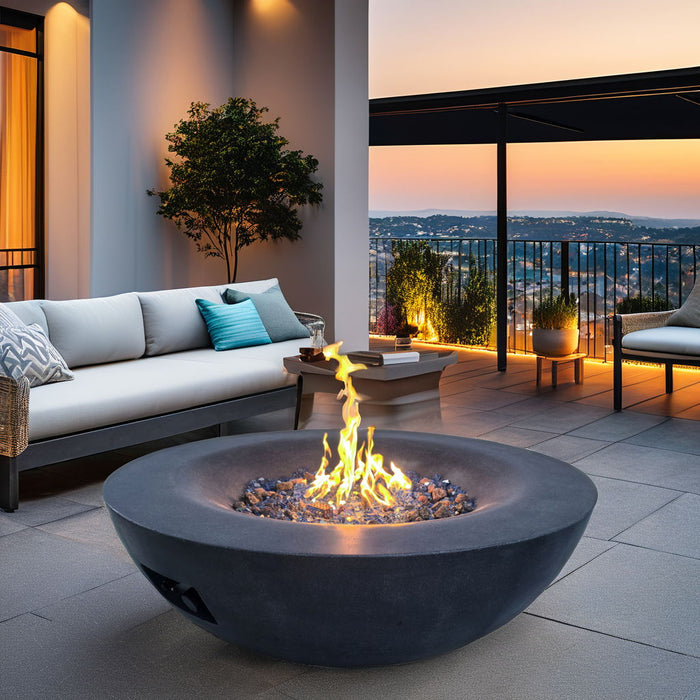 Outdoor Concrete Propane Gas Fire Pit Bowl