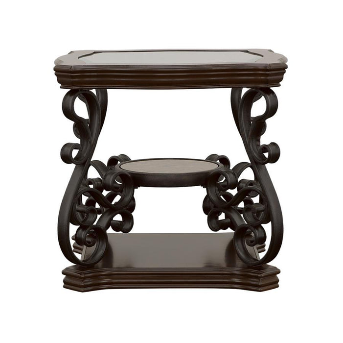 Living Room :traditional Occasional Tables - Sir Rawlinson End Table Deep Merlot And Clear