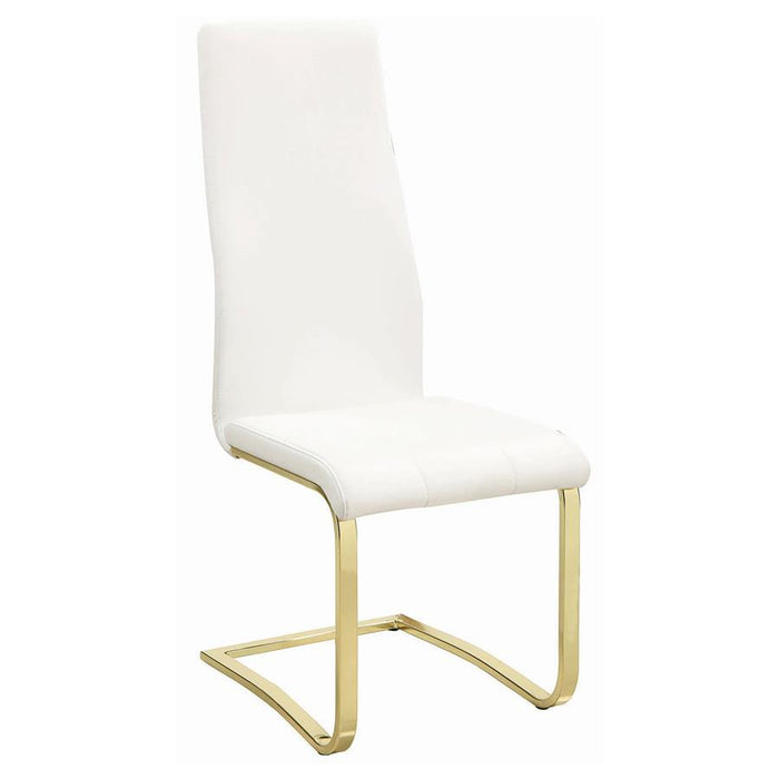 White - Chanel Side Chairs White And Rustic Brass (Set of 4)