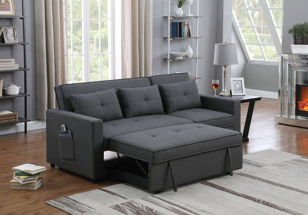 Zoey - Linen Convertible Sleeper Sofa With Side Pocket