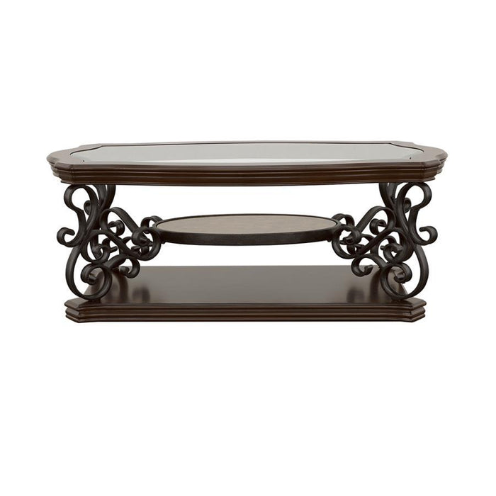 Traditional Occasional Tables - Sir Rawlinson Coffee Table Deep Merlot And Clear